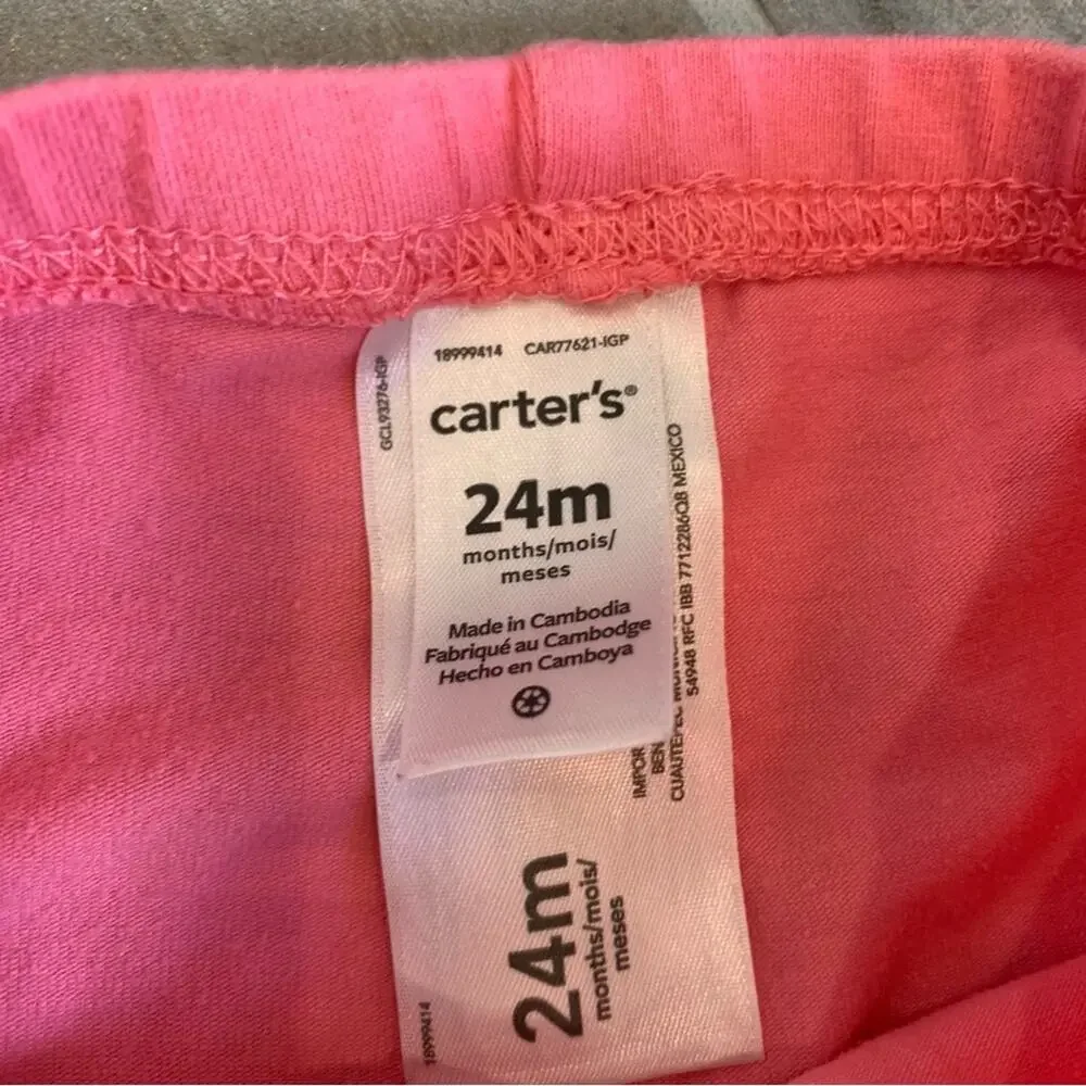 Carter’s Toddler Leggings Set of 3 pink blue black size 24 months